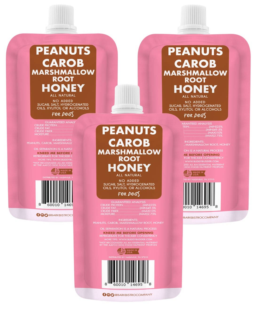 Dog Peanut Butter - 4oz Squeeze Packs Gimme S'mores  Budder