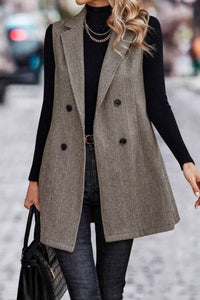 Sleeveless Blazer in Camel
