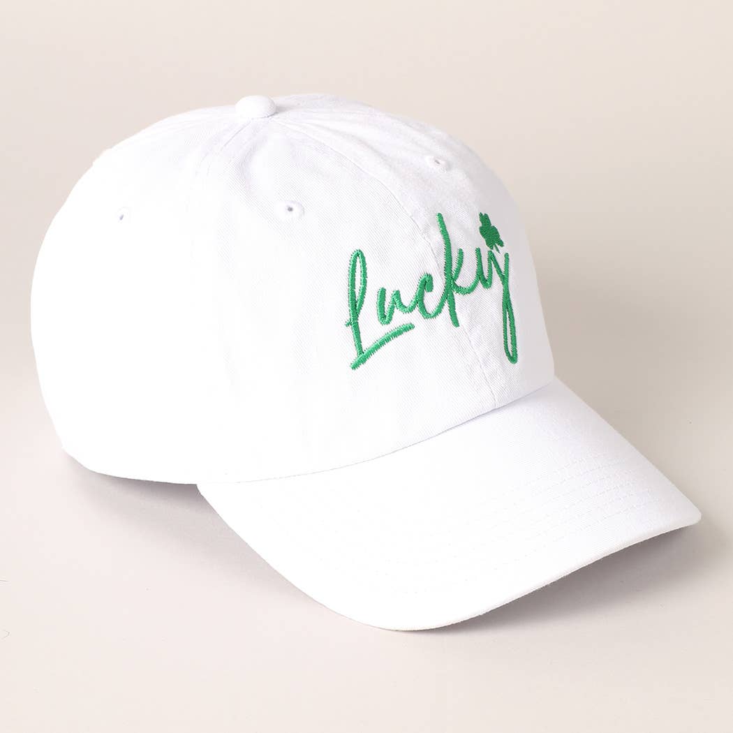 Lucky Lettering Embroidered Baseball Cap
