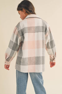 Kid's Plaid Flannel Double Pocket Shacket