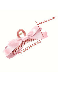 Pink Bow Hair Claw Clip
