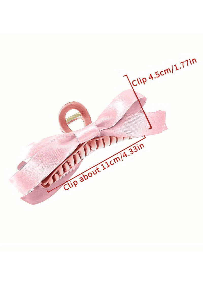 Pink Bow Hair Claw Clip
