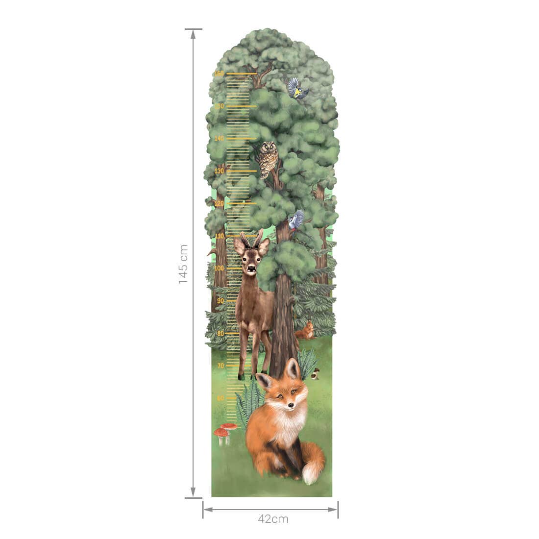 Forest Wall Sticker & Kid’s Growth Chart (cm)