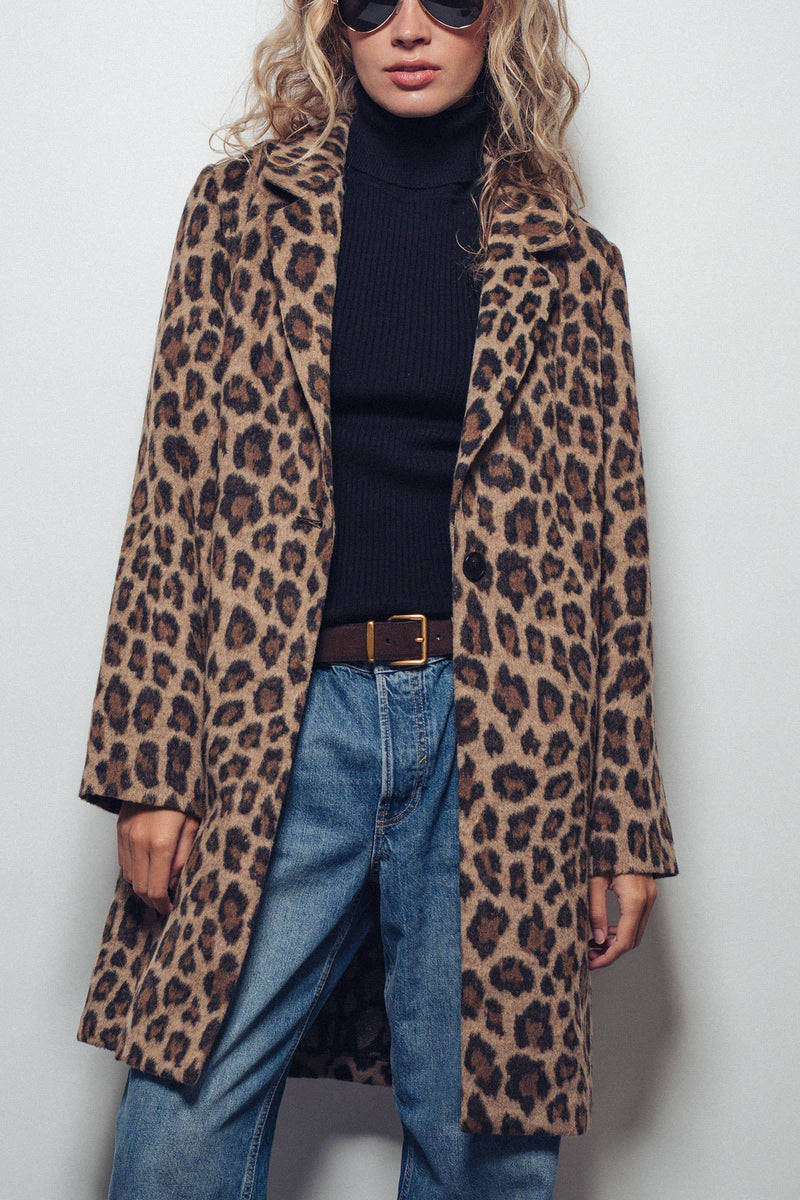 * Leopard Print Oversized Statement Coat
