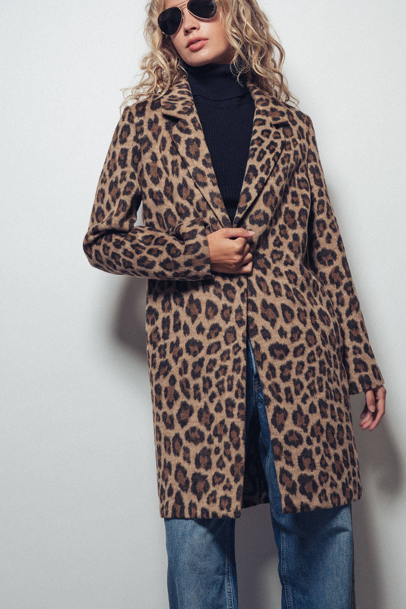 * Leopard Print Oversized Statement Coat
