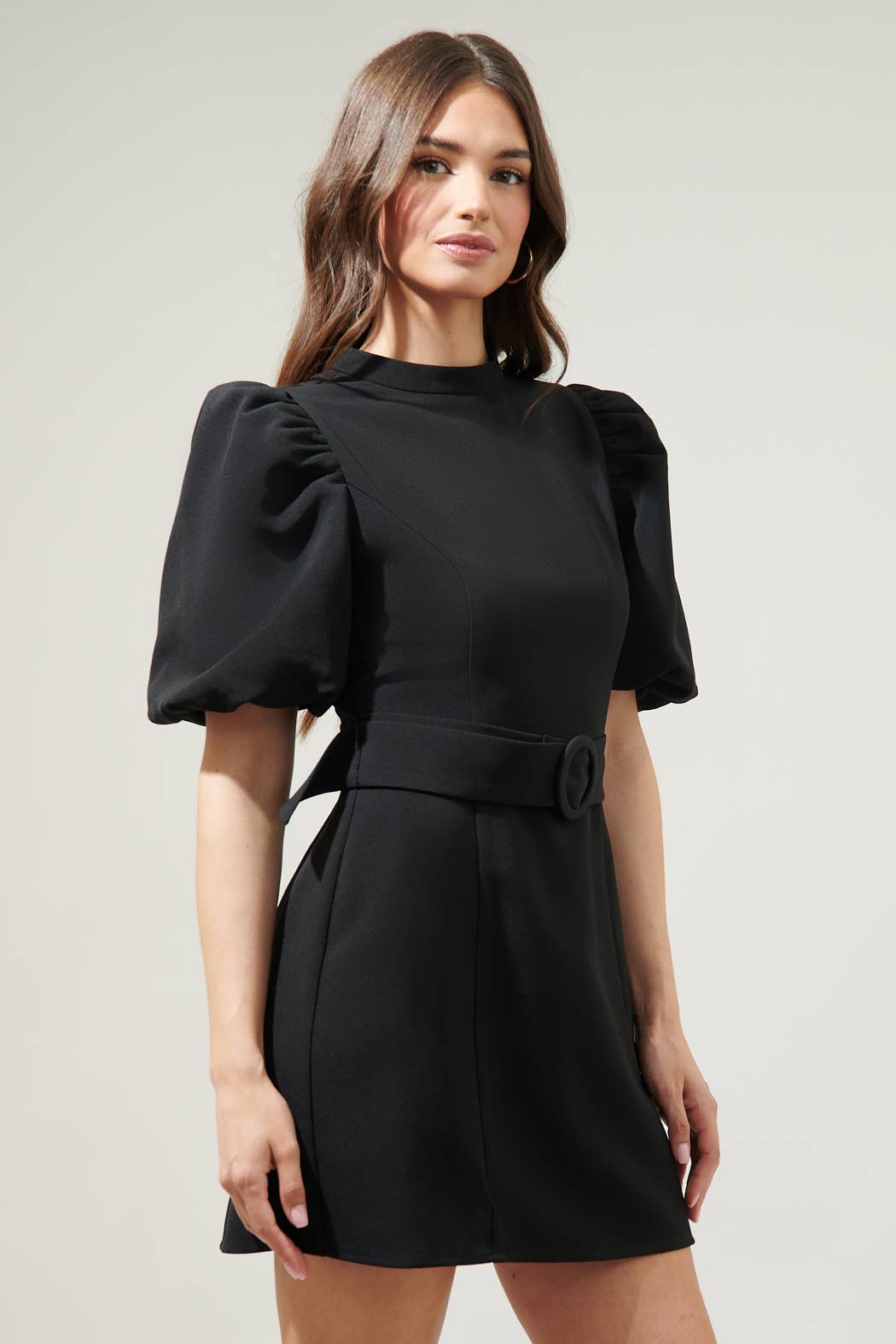 Rica Suave Margaret Bubble Sleeve Mini Dress in White