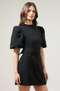 Rica Suave Margaret Bubble Sleeve Mini Dress in White