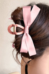 Pink Bow Hair Claw Clip
