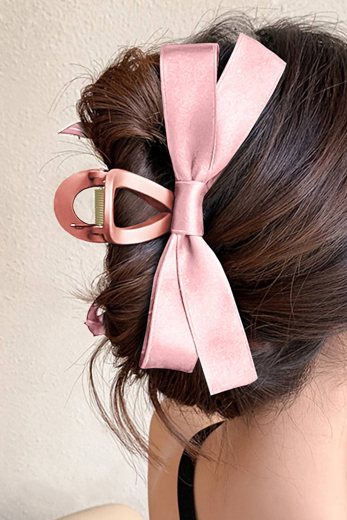 Pink Bow Hair Claw Clip