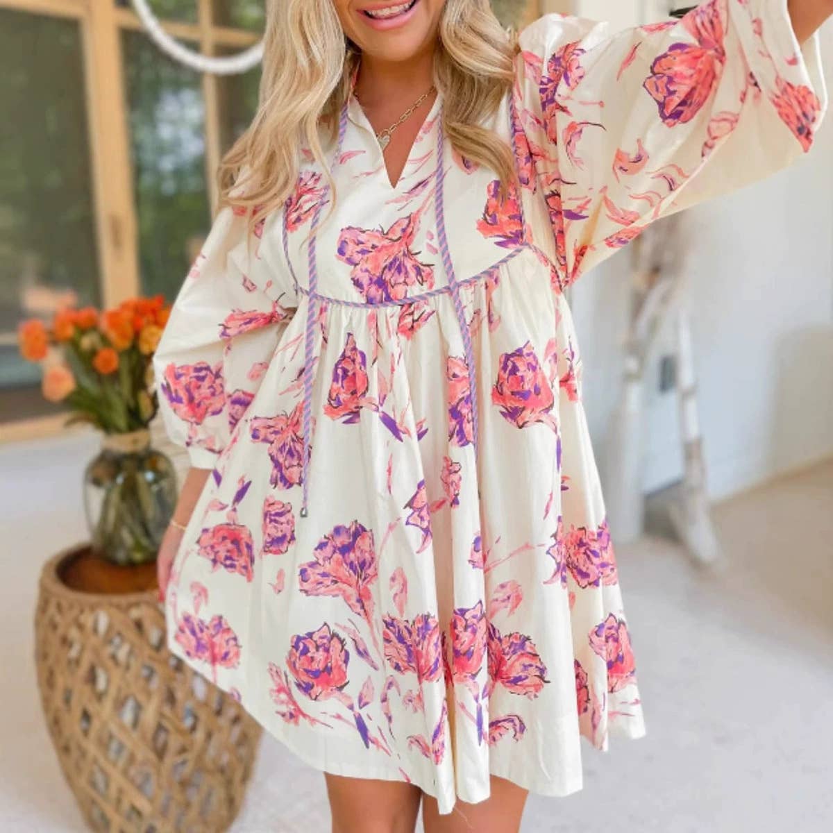 Bohemia Floral Print Midi Dress