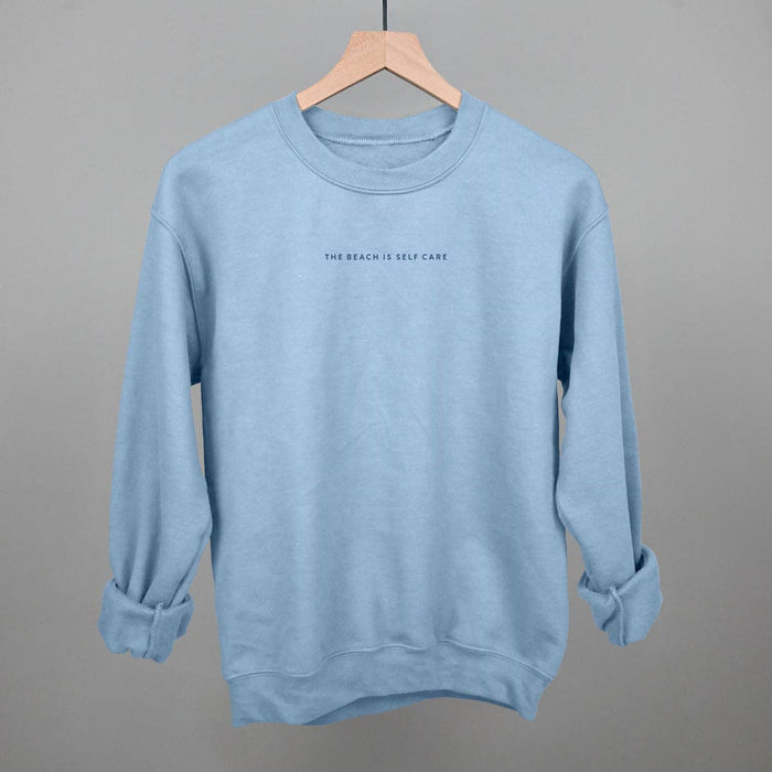 The Beach Is Self Care Sweatshirt in Blue