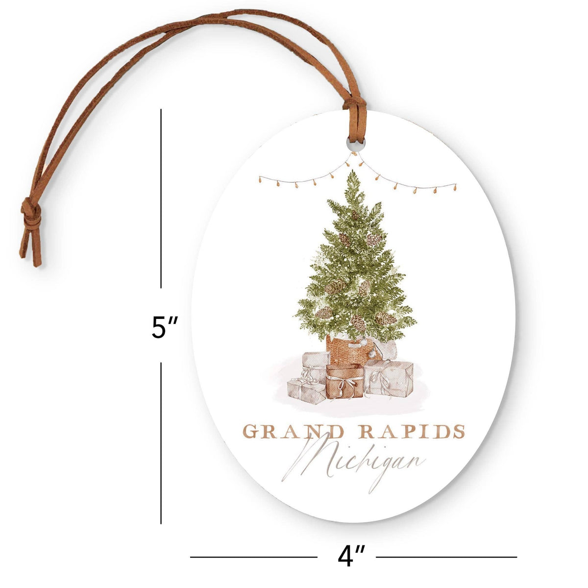 Grand Rapids Evergreen 5” Christmas Oval Ornament