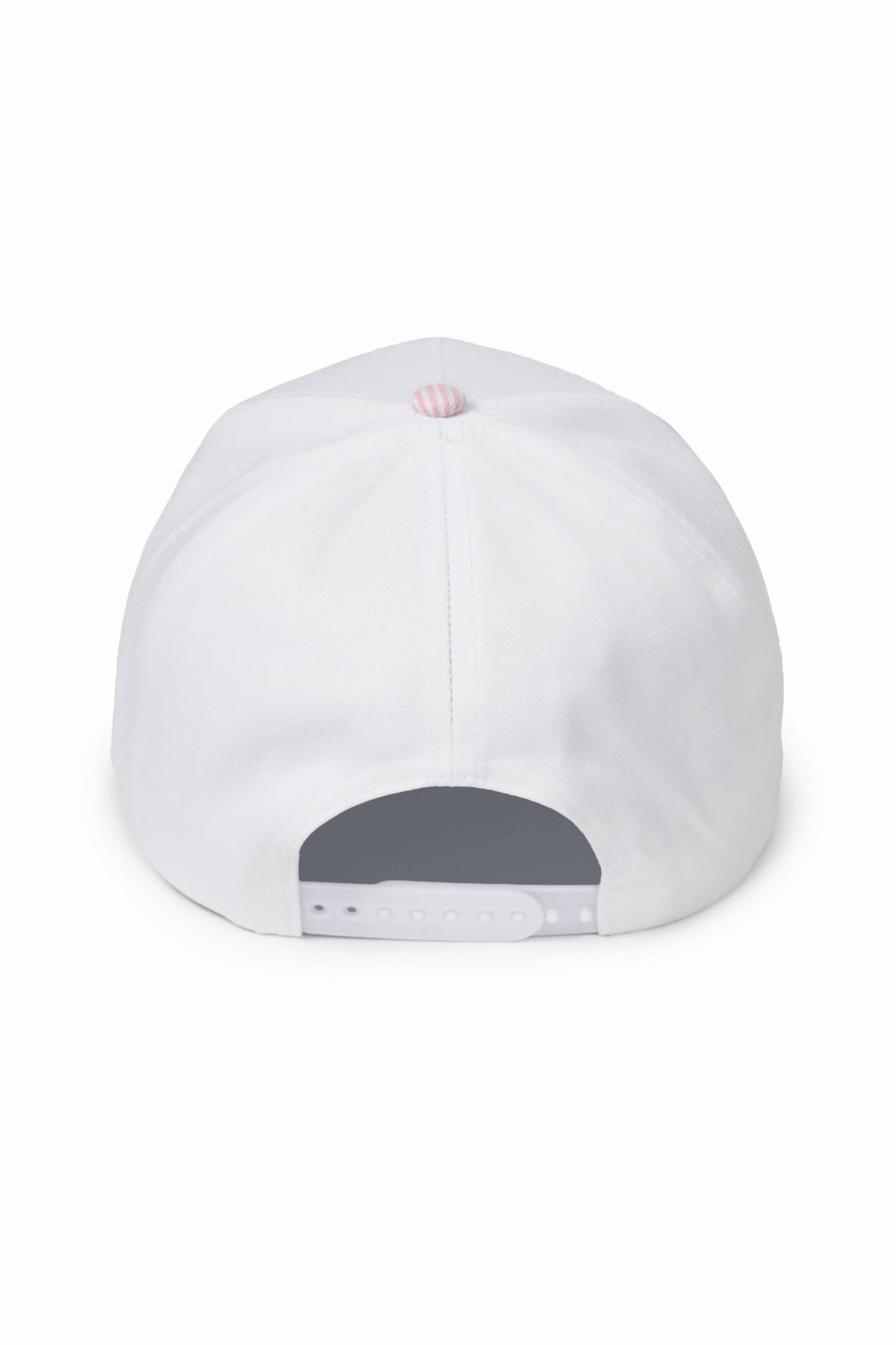 DOG MOM Embroidered Stripe Brim 5 Panel Cap: Pink