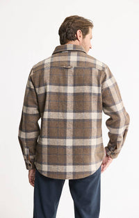 Wool Blend Overshirt in Brown Plaid