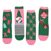 12Pairs - Cozy Fuzzy Christmas Pattern Soft Socks
