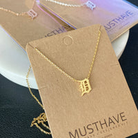 Detroit 'D' Necklace in Gold