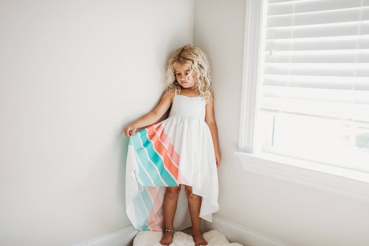 Pastel Rainbow Halter High-Low Dress