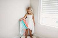 Pastel Rainbow Halter High-Low Dress