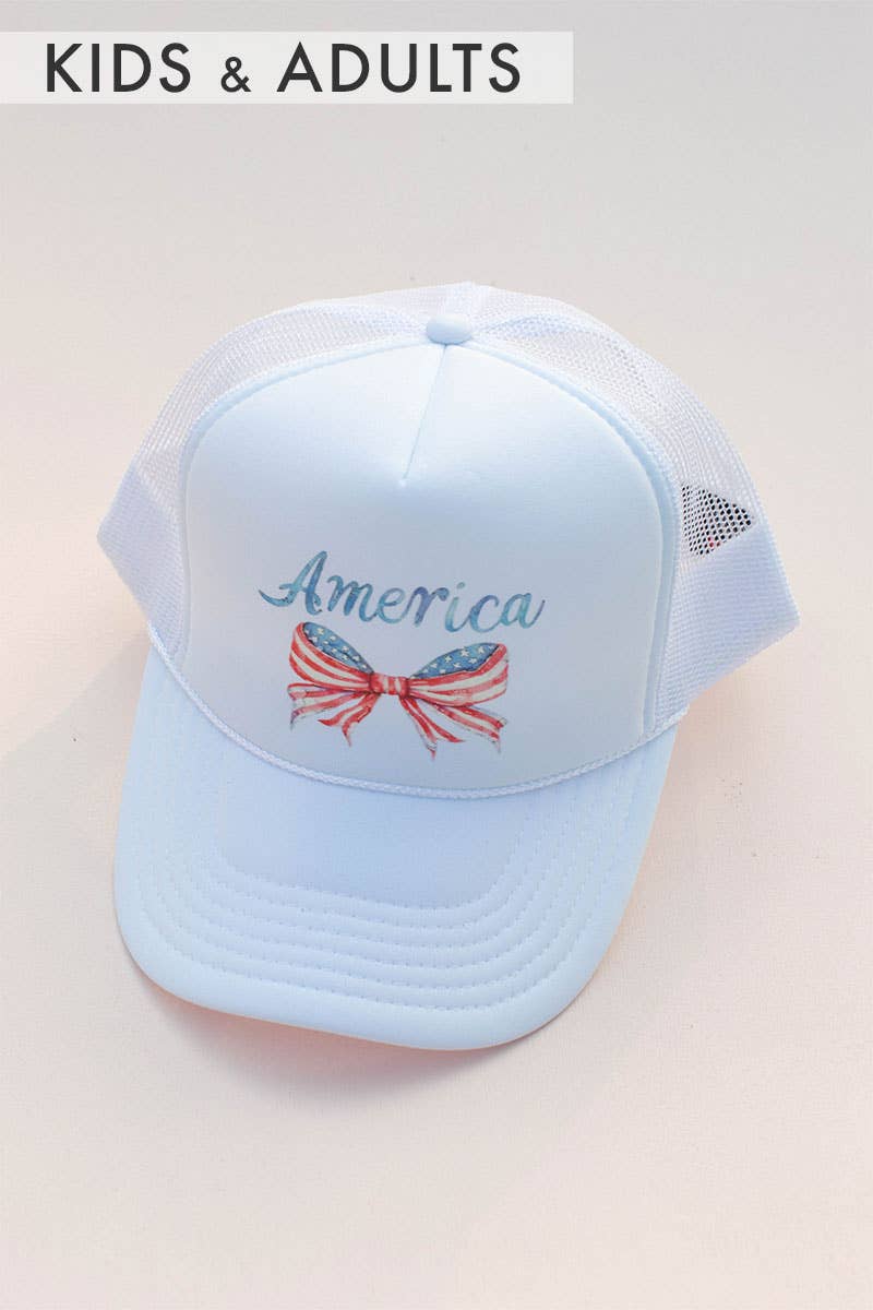 Coquette Bow America July 4 Trucker Hat