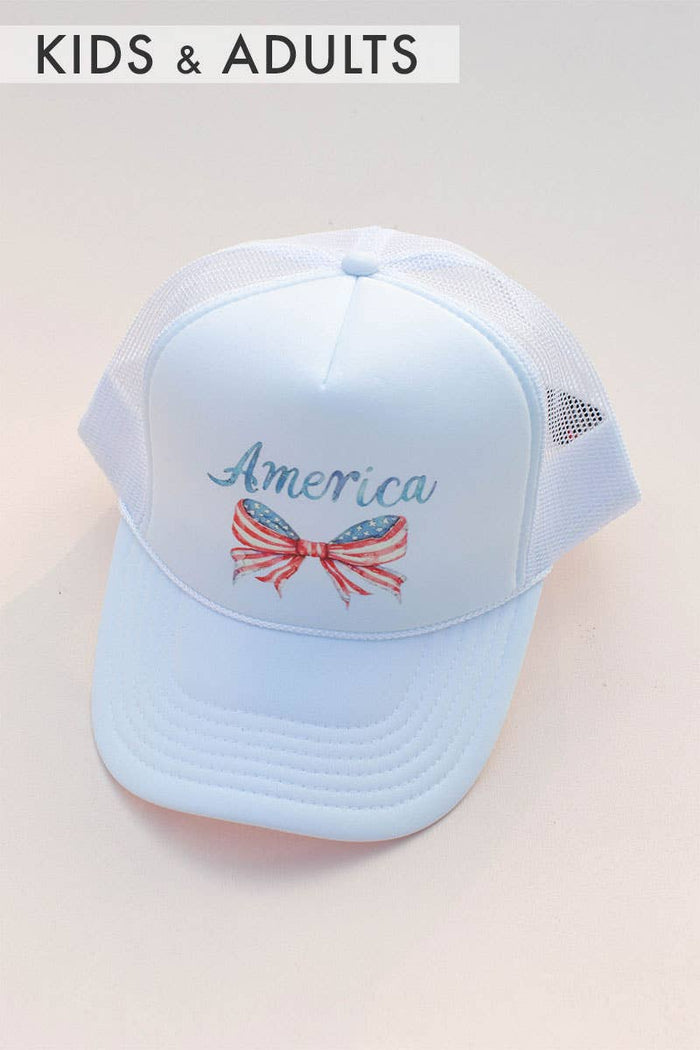 Coquette Bow America July 4 Trucker Hat