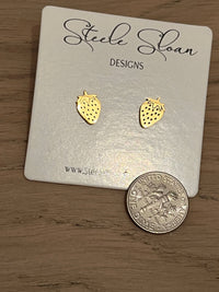 Strawberry Gold Stud Earrings