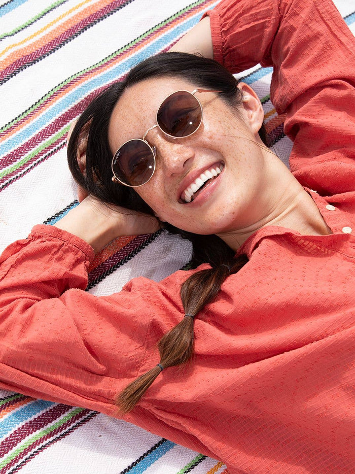 Gold with Tourtise Tips, Polarized Sunglasses