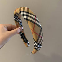 Plaid Headband Wide High Top Slim Face: Plaid