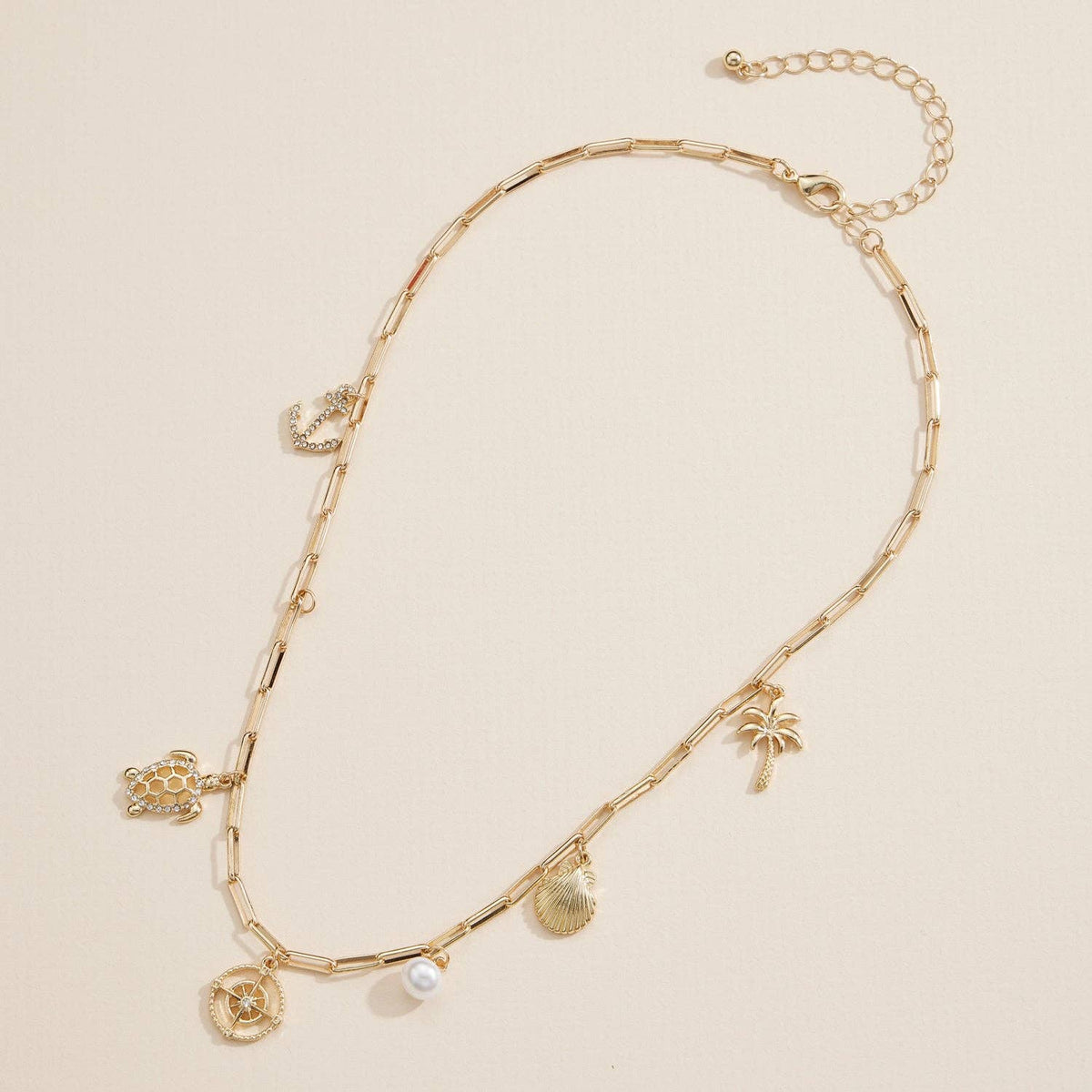 Nautical Charm Necklace in Silver