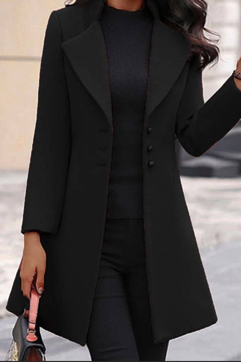 Long Blazer Coat in Black