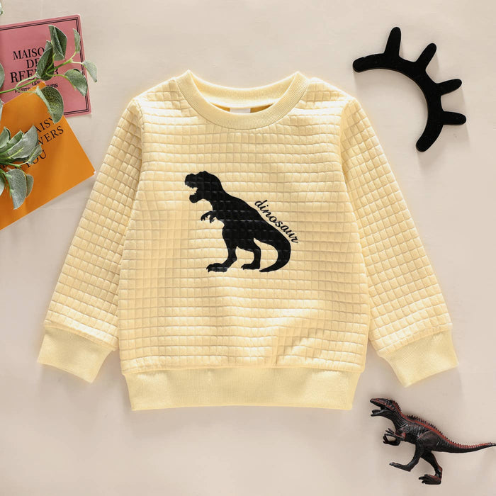 Dinosaur Textured Pullover in Cream
