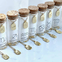 Zodiac Horoscope Gold Tag Necklace