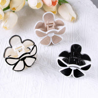 Black and White Flower Hair Claw Clip