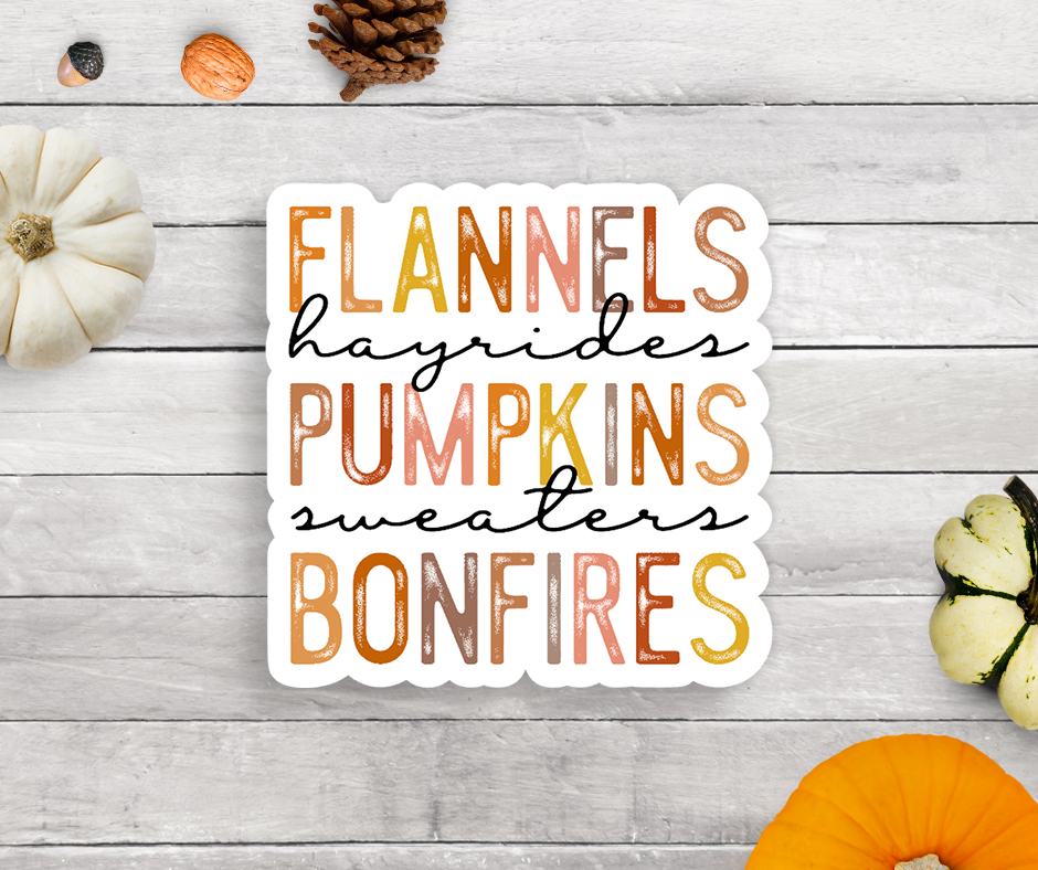 Flannels Pumpkins Vinyl Sticker