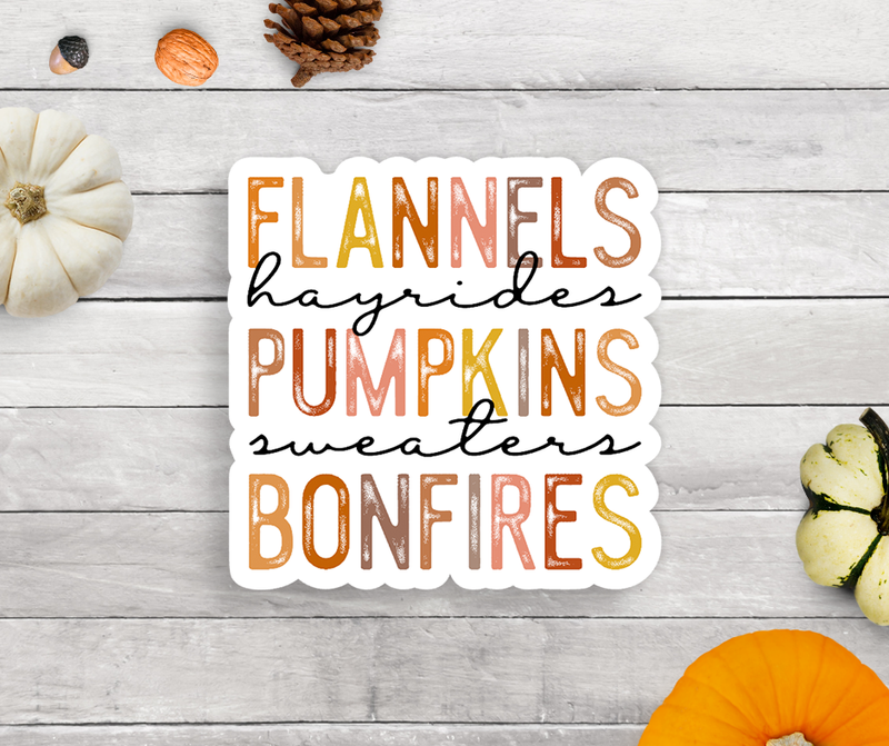 Flannels Pumpkins Vinyl Sticker