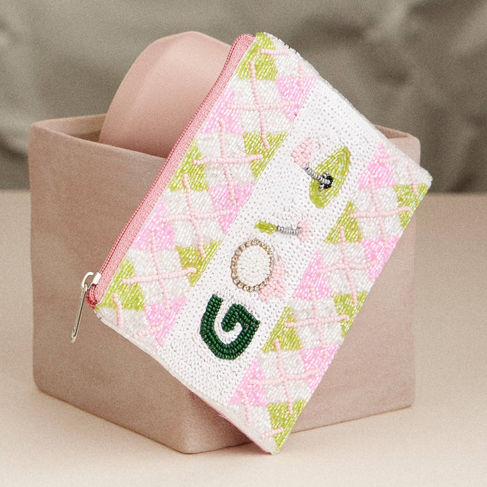 Golf Theme Argyle Zip Pouch