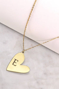 Tarnish-Free Initial Heart Necklace in Gold