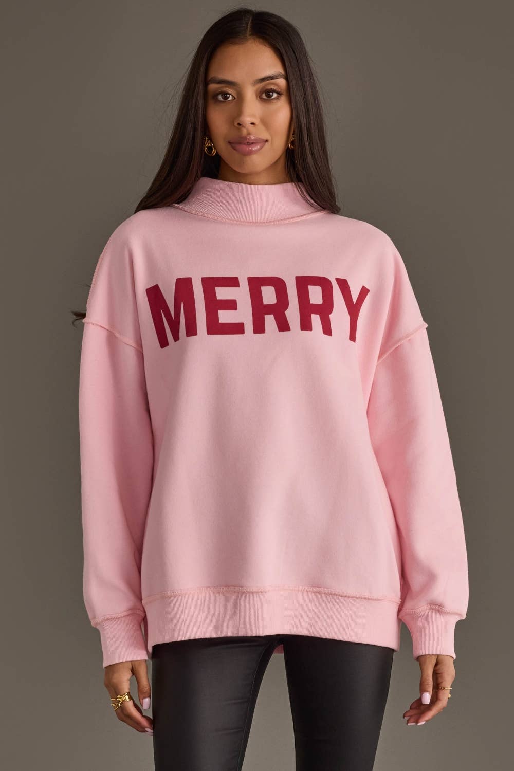 Pink Merry & Cheers Reversible Sweatshirt