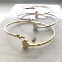 Michigan State Cuff Bracelet in Gold