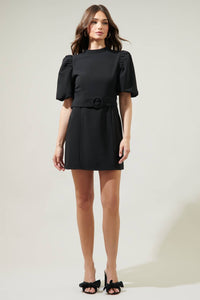Rica Suave Margaret Bubble Sleeve Mini Dress in White