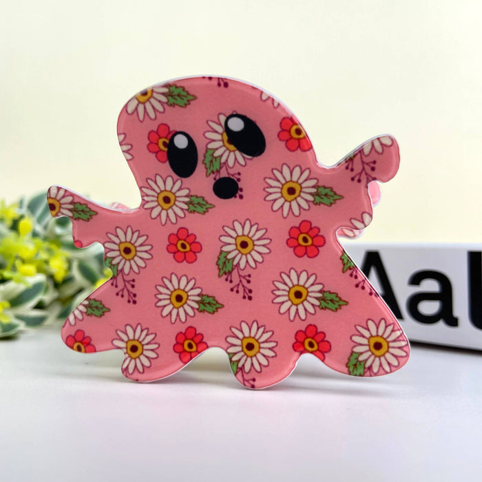 Pink Halloween Ghost Hair Clip