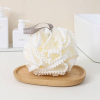 LARGE BATH POUF SUPER SOFT BATH POUF: White