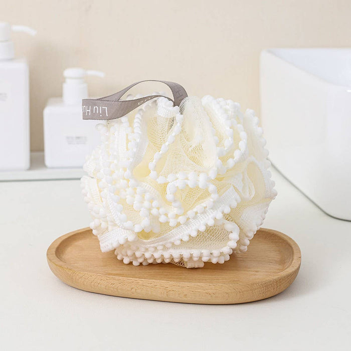 LARGE BATH POUF SUPER SOFT BATH POUF: White