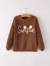 Girls Winter Chocolate Pullover Sweater