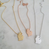 Michigan State Necklace in Silver