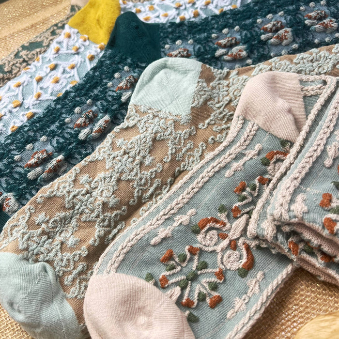 Haden Floral Socks: Sage