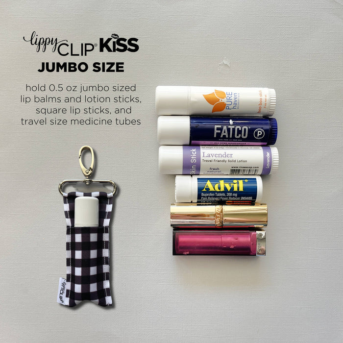 Buffalo Plaid LippyClip KISS for Larger Lip Balms TMLL Lip Drip: Jumbo (fits TMLL Lip Drip)