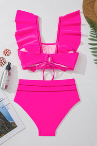 Rosy Red Ruffle Bikini
