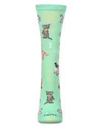 Dog Bamboo Crew Socks in Mint