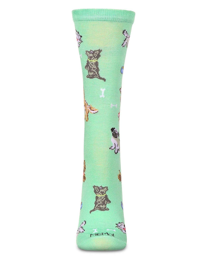 Dog Bamboo Crew Socks in Mint