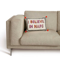 I Believe In Naps With Pom Pom Hook Pillow